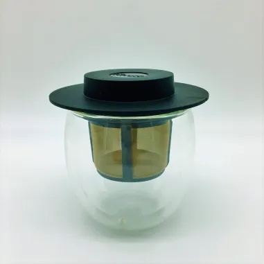 Vaso Cristal doble Capa con Filtro y Tapadera 200 ml