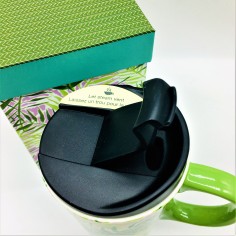 TAZA PARA LLEVAR TROPICAL CON TAPA Y CAJA REGALO 0,4 L 2