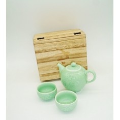 Mini juego de té Turquesa de porcelana. 2