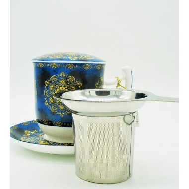 Mug Raffaella de porcelana con filtro, 350 ml.