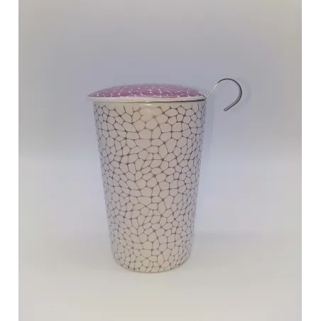 Mug con filtro Piedras Lila, Rosa