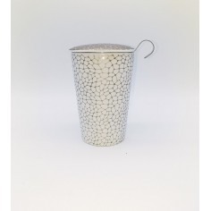 Mug con filtro Piedras Platino, 0.35 l. Blanco