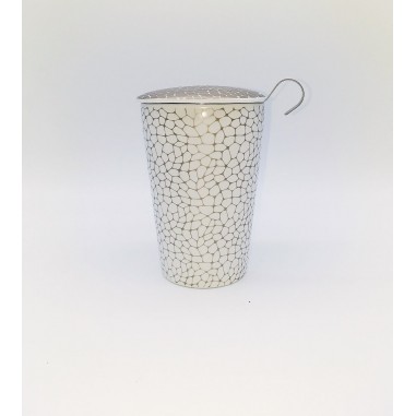 Mug con filtro Piedras Platino, 0.35 l. Blanco